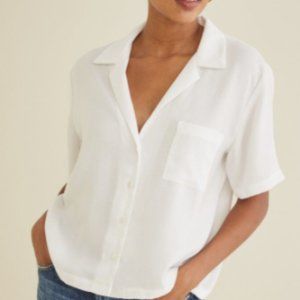 Amour Vert, White Cropped Kit blouse, size medium